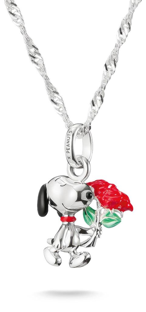 Collier Snoopy avec pendentif en forme de rose PEANUTS Image du produit 