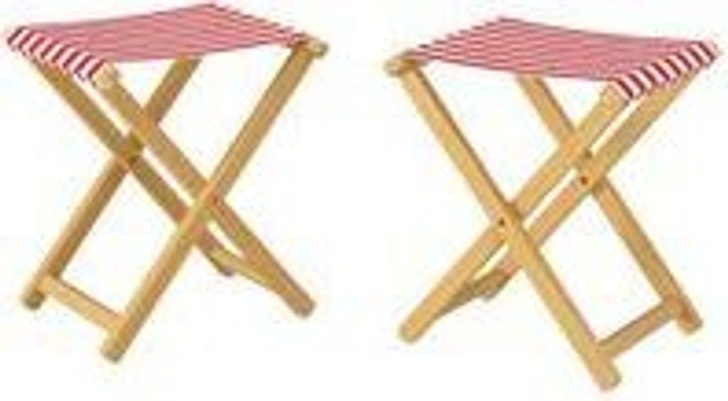 Klappstuhl Anglerstuhl Gartenstuhl Buche massiv Stoff rot-weiß Set wählbar V-10-216N-14Doppelpack