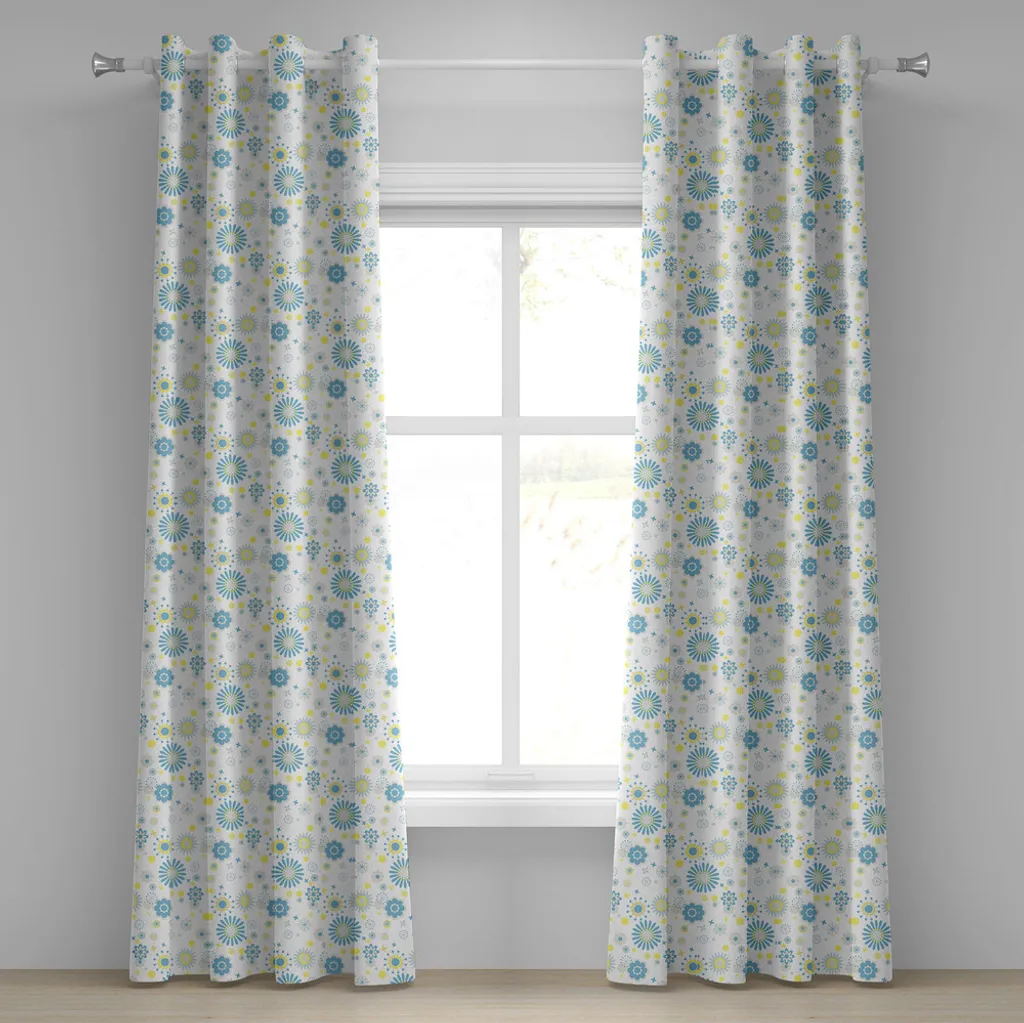 Paire de rideaux décoratifs 280 x 175 cm à motif floral de printemps