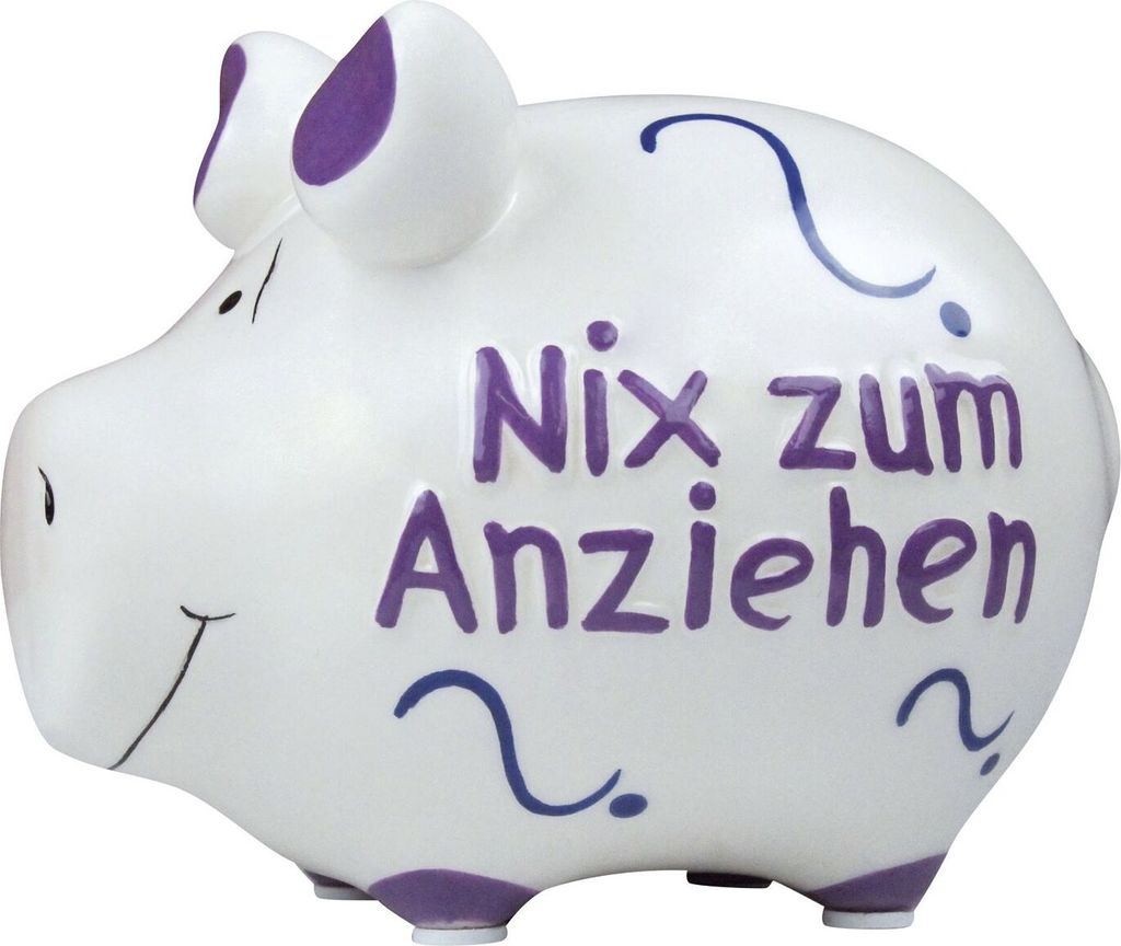 KCG 101485 Spardose Schwein "nix zum anziehen" - Keramik, klein