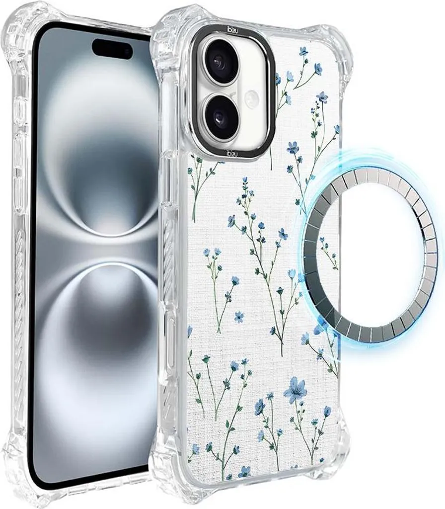 Coque Antichoc iPhone 16 Plus MagSafe IBIZU Durable Blue Dream Bloom