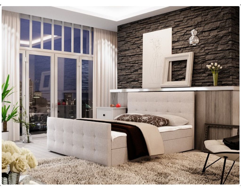 Polsterbett VASILISA II 180x200, Beige