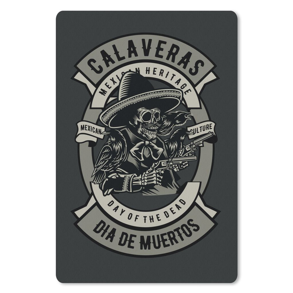 MuchoWow Mauspad Mousepad Skelett - Polizei - Pistole - Vintage 40x60 cm - Mousepads - Maus Mat - Pad - Mausunterlage - Schreibtisch Accesoire