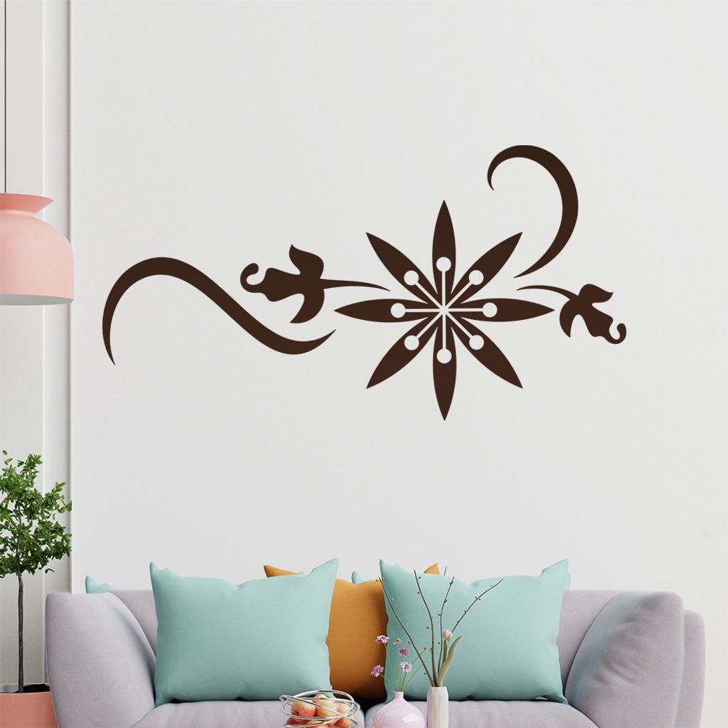 Blume - Linien Wandtattoo in 6 Größen - Wandaufkleber Wall Sticker - Dekoration, Küche, Wohnzimmer, Schlafzimmer, Badezimmer