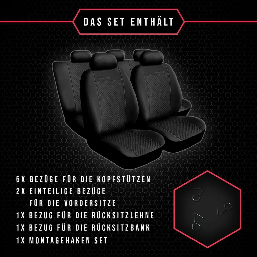 Coprisedili Renault Clio Universali Prestige Nero - Set Completo - 9