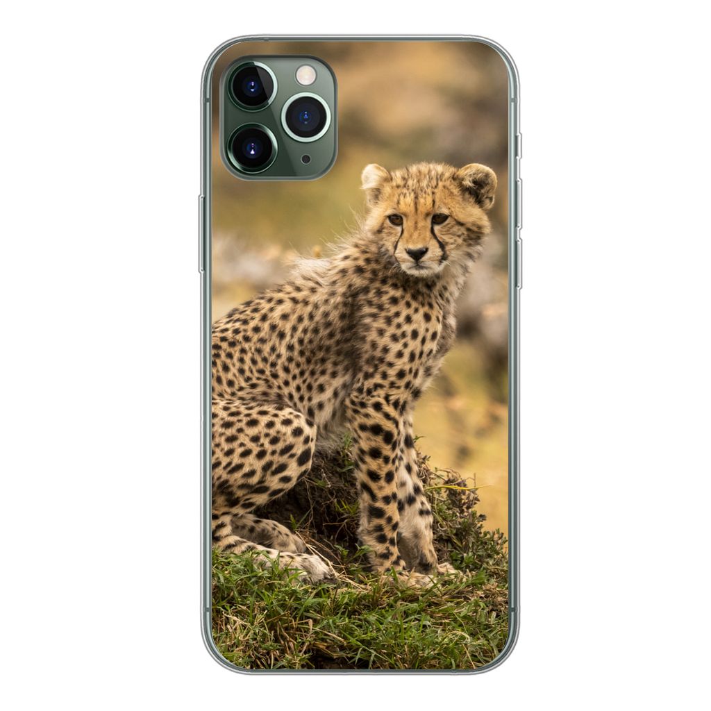 MuchoWow Handyhülle Schutzhülle Hülle für iPhone 11 Pro Max Leopard - Wald - Tier Silikon Softcase Handy Hülle - Schutz