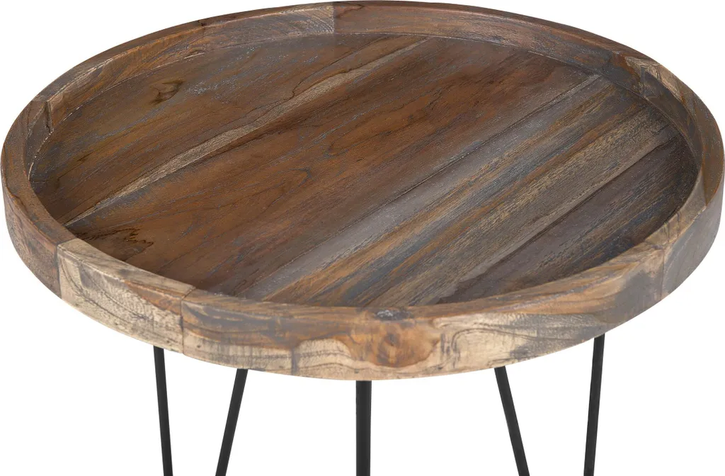 Table d'appoint stable bois brun 50cm pour optimiser votre espace - 4