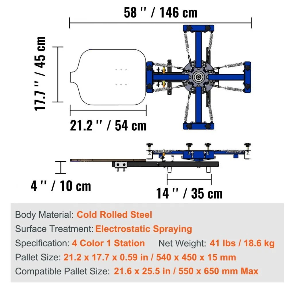 Machine Sérigraphie Rotative 1 Couleur avec Plateau Réglable en Acier