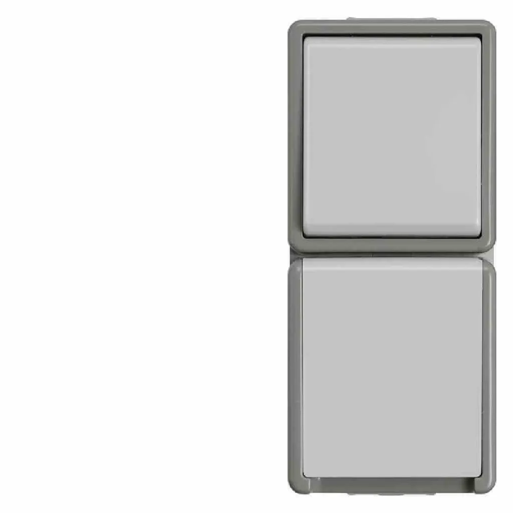Prise Delta Plus 5TA4816 anti-poussière IP44 grise avec clapet vertical