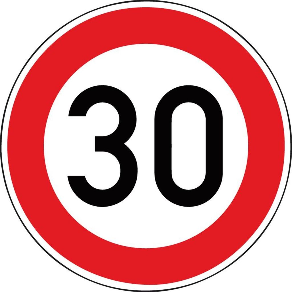 Verkehrszeichen VZ 274-30 Höchstgeschwindigkeit 30 km/h D.600 mmx2mm Ronde RA2