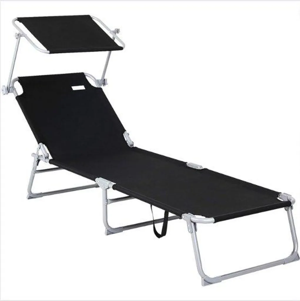 Lit de plage noir pliable : fini le sable et le soleil dans les yeux