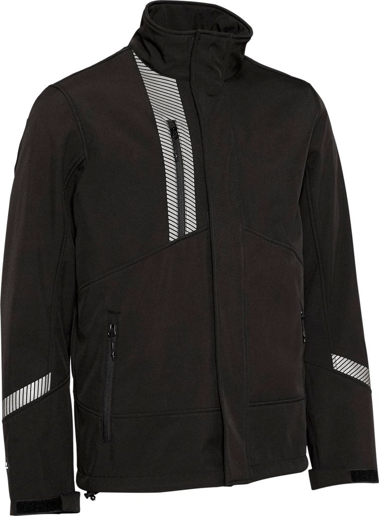 ELKA Elements Softshell Arbeitsjacke mit Segmentierte schwarze Reflektoren L