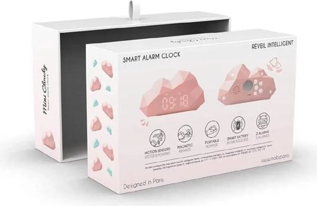 Réveil de bureau rose mobile - Décoration de chambre design avec LED