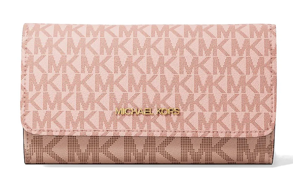 Portefeuille Femme Michael Kors Tri Fold Rose Poudré Compact Chic