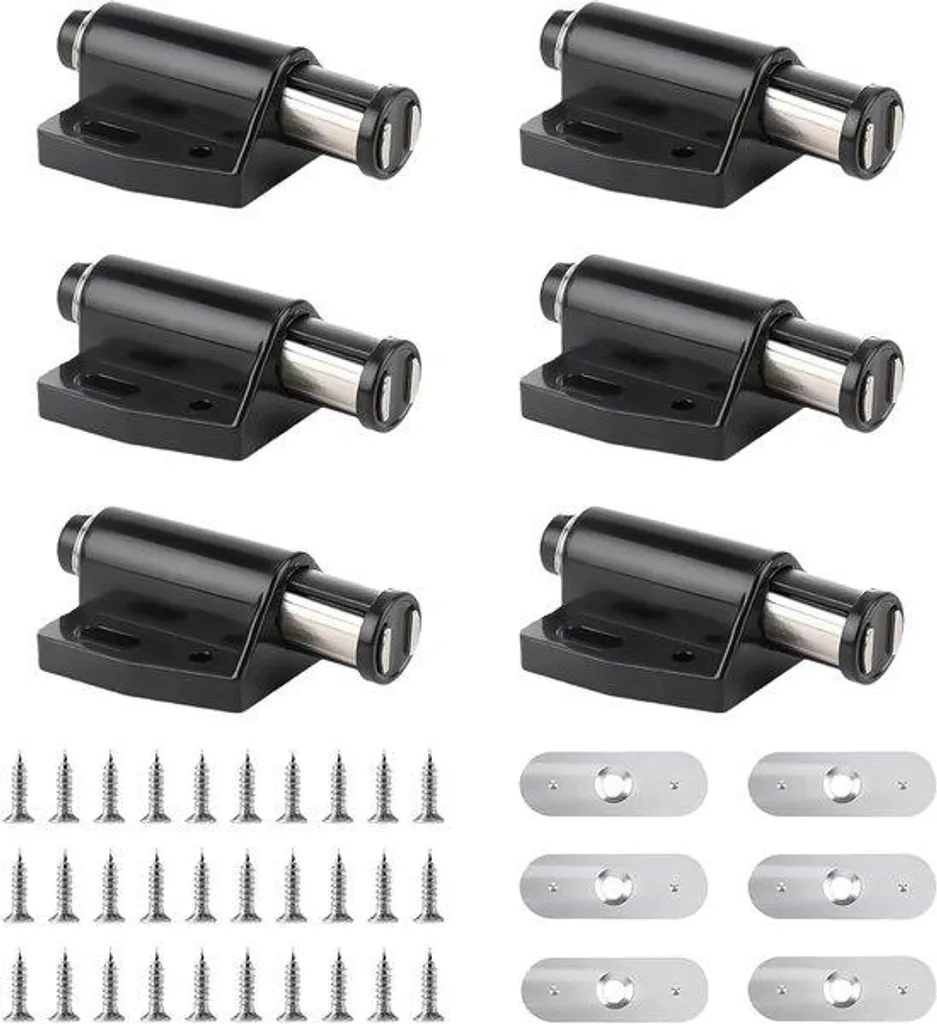 Système de Fermeture Magnétique Push-to-Open pour Armoire et Buffet 6pcs