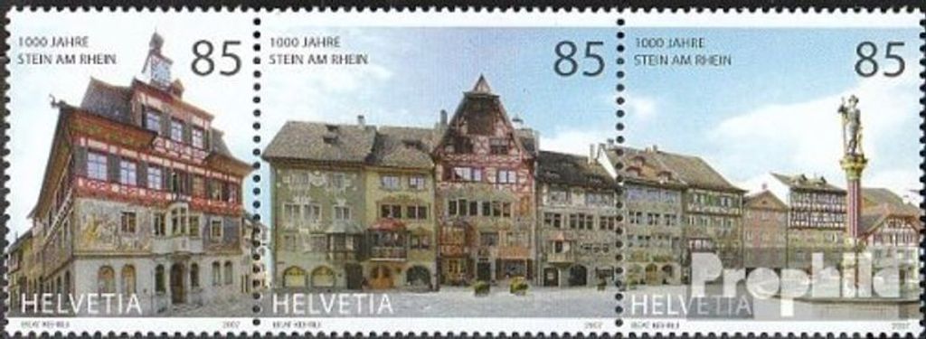 Briefmarken Schweiz 2007 Mi 1994-1996 Dreierstreifen (kompl.Ausg.) postfrisch 1000 Jahre Stein am Rhein