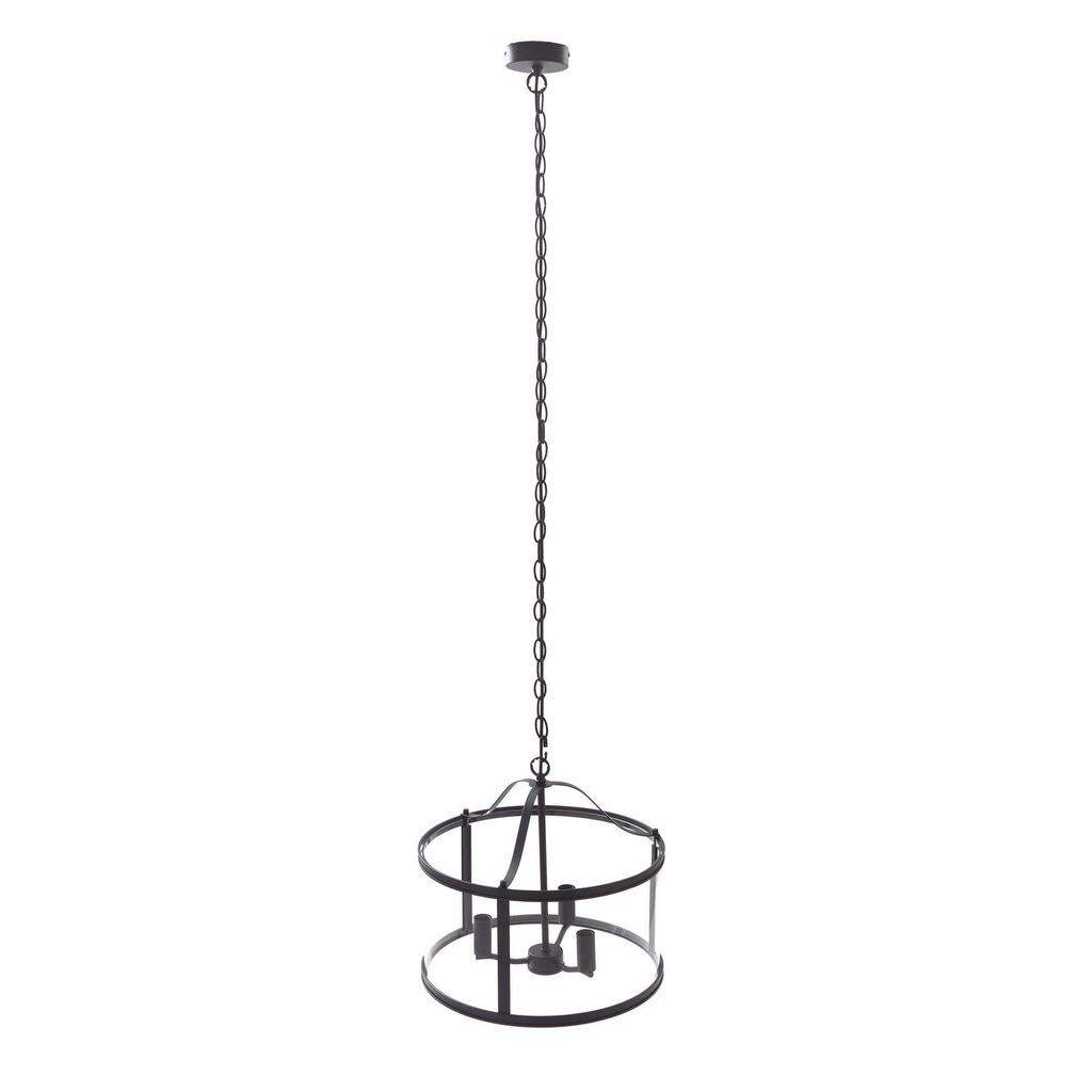 Lucande Hängeleuchte Eryk, Ø 40 cm, schwarz, Glas, 3-flammig