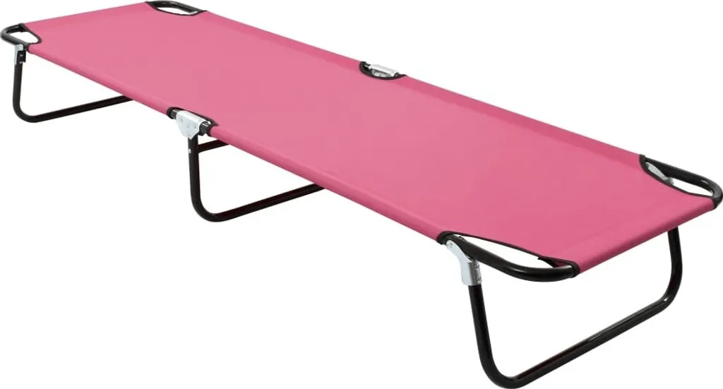 Chaise longue pliante en acier rose fuchsia - Modèle Relax Garden L180