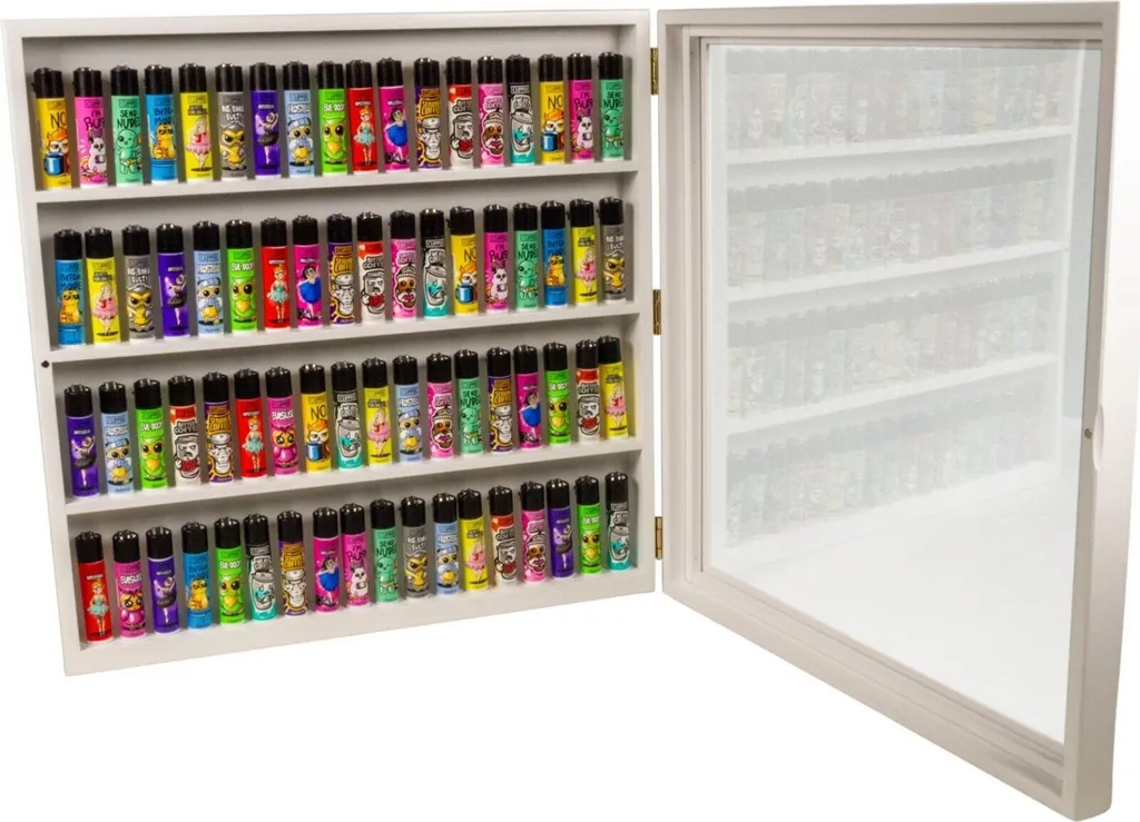 Lot de Briquets Clipper avec Vitrine de Collection Blanche Haute Qualité - 2