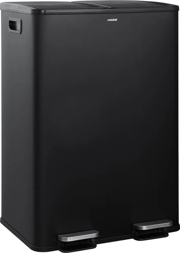 Fini les Odeurs avec la Poubelle Tri Sélectif 60L Inox Noir Double Bac