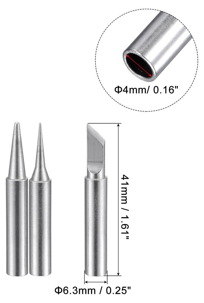 3Stk Bleifreie L?tkolben Spitz I+B+K Serie Ersatz fš¹r L?tstation 4mmx41mm