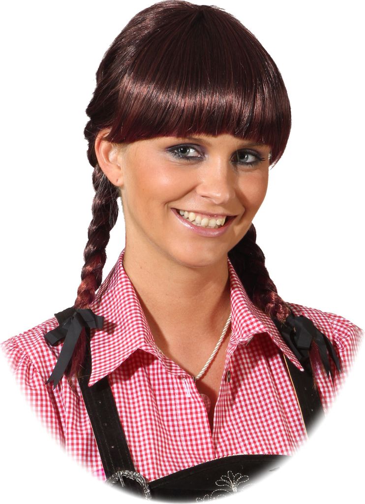 Lotta Zopfperücke kastanienbraun Produktbild 
