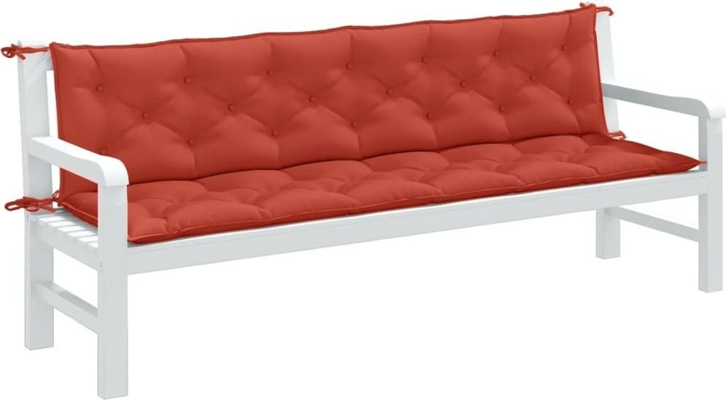 "2026 MODERNE"Gartenbankauflage - CLORIS - Gartenbank-Auflagen 2er set - modernes Design - Sitzkissen/Polsterauflage - Melange Rot 200x50x7cm Stoff...