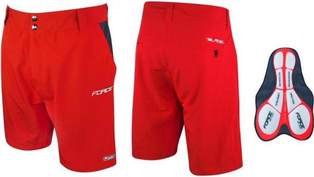 FORCE MTB Shorts BLADE Innenhose & GEL Pad, rot Größe: XS