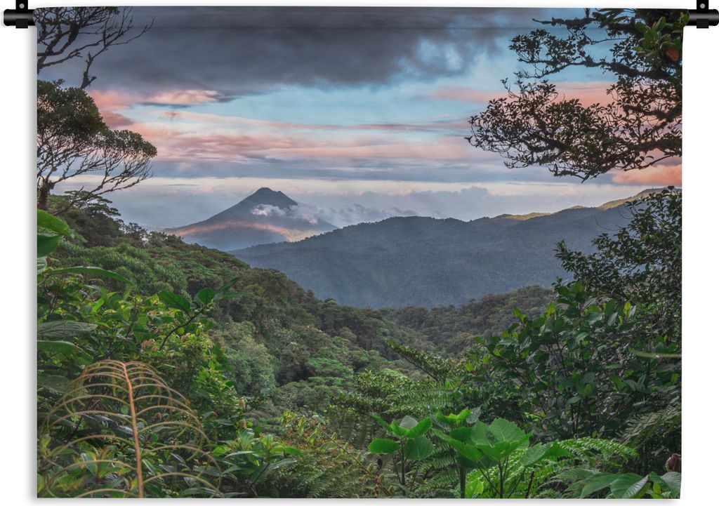 MuchoWow Wandteppich Wandbehang Dschungel - Gebirge - Costa Rica 90x67.5 cm Tapisserie Dekoration Wandtuch - Fototeppich - Wand-Skulpturen
