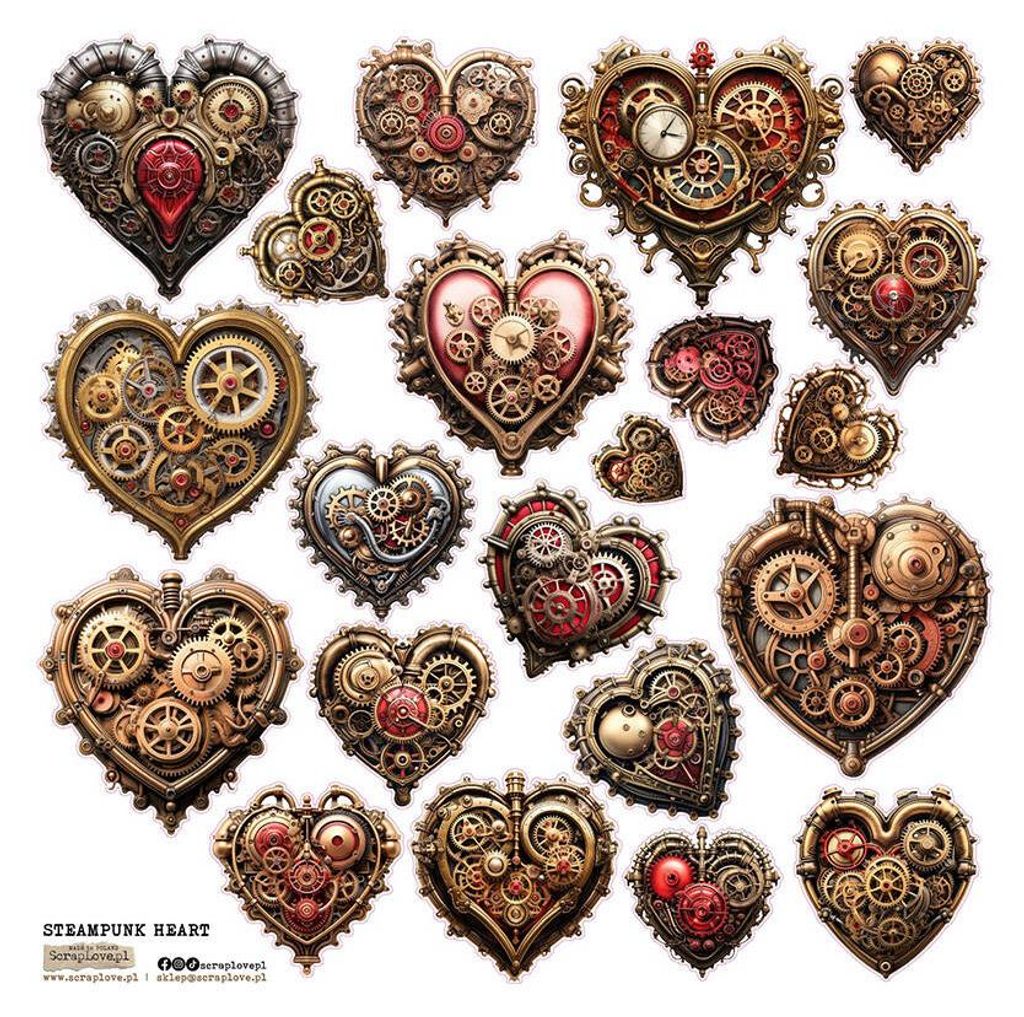 AUFKLEBER - ScrapLove - Steampunk Herz