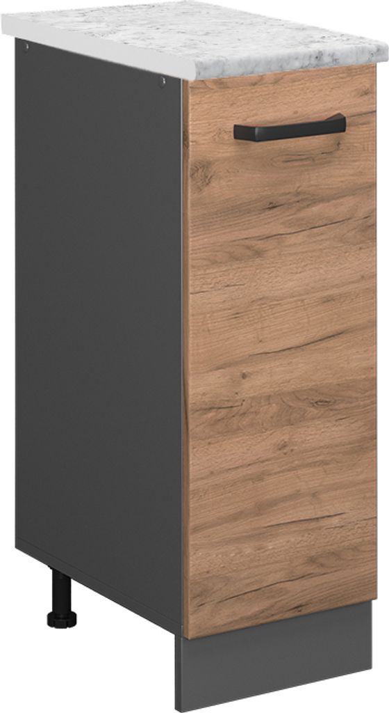 Apothekerschrank Vicco R-Line Goldkraft Eiche 30 cm AP Marmor, Model 46206