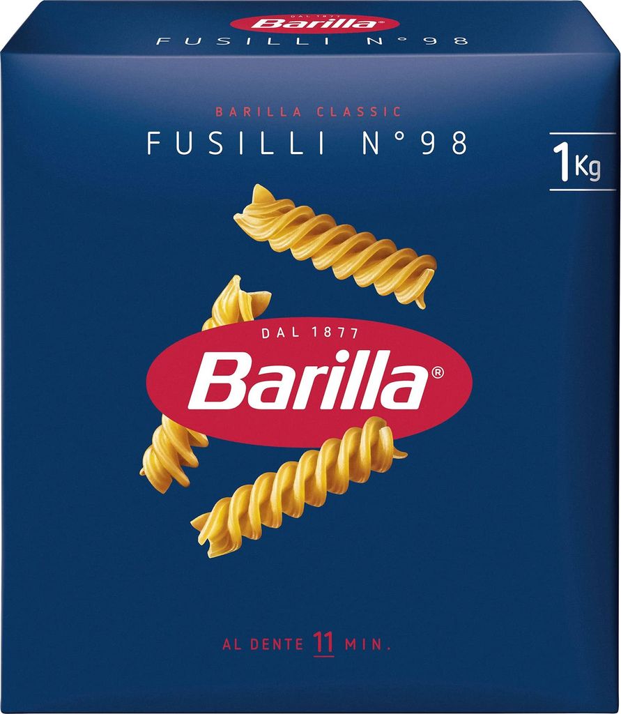 Barilla Pasta Klassische Fusilli n.98 aus hochwertigem Produktbild 