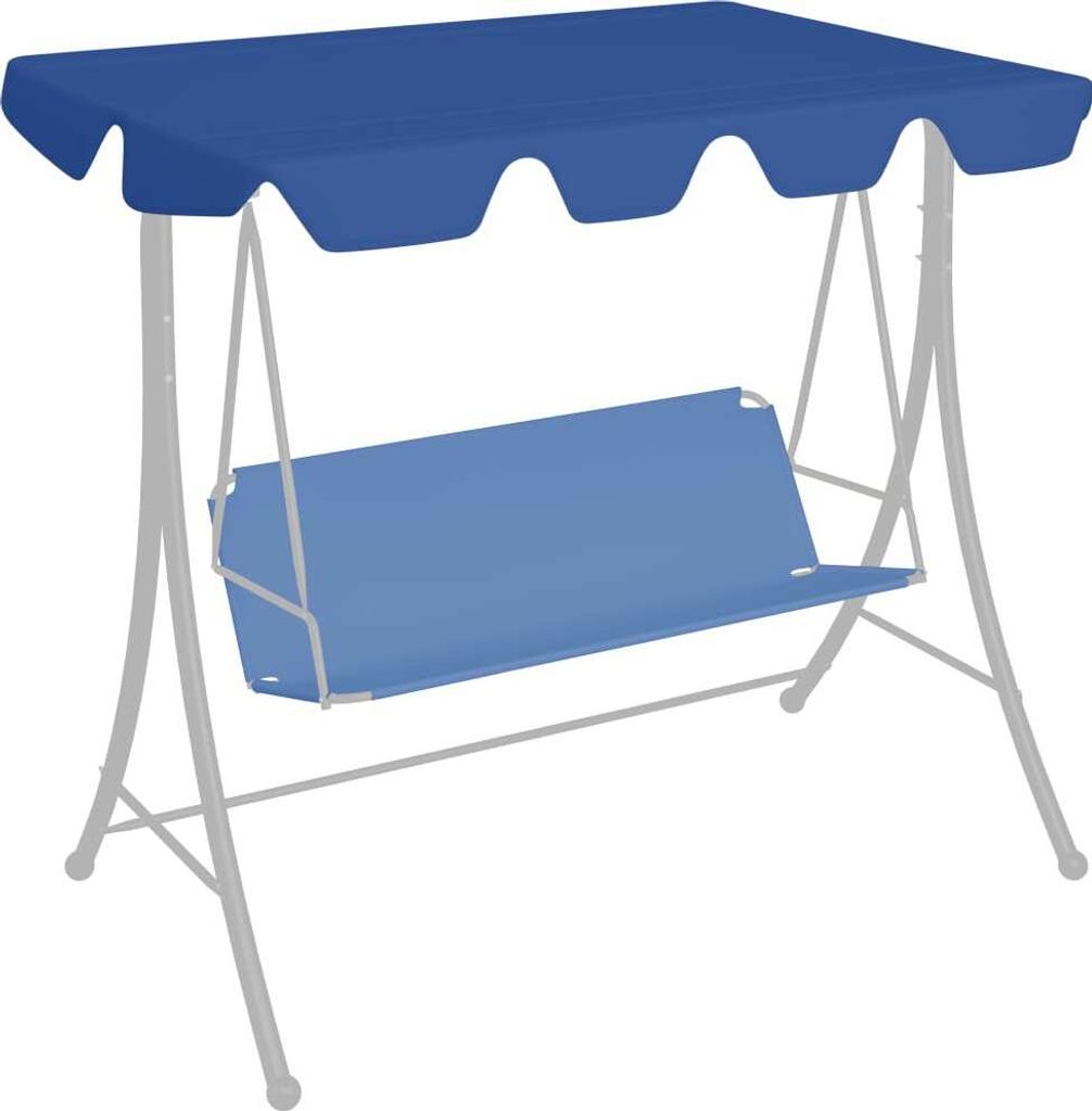 The Living Store Ersatzdach für Hollywoodschaukel Blau 188/168x110/145 cm