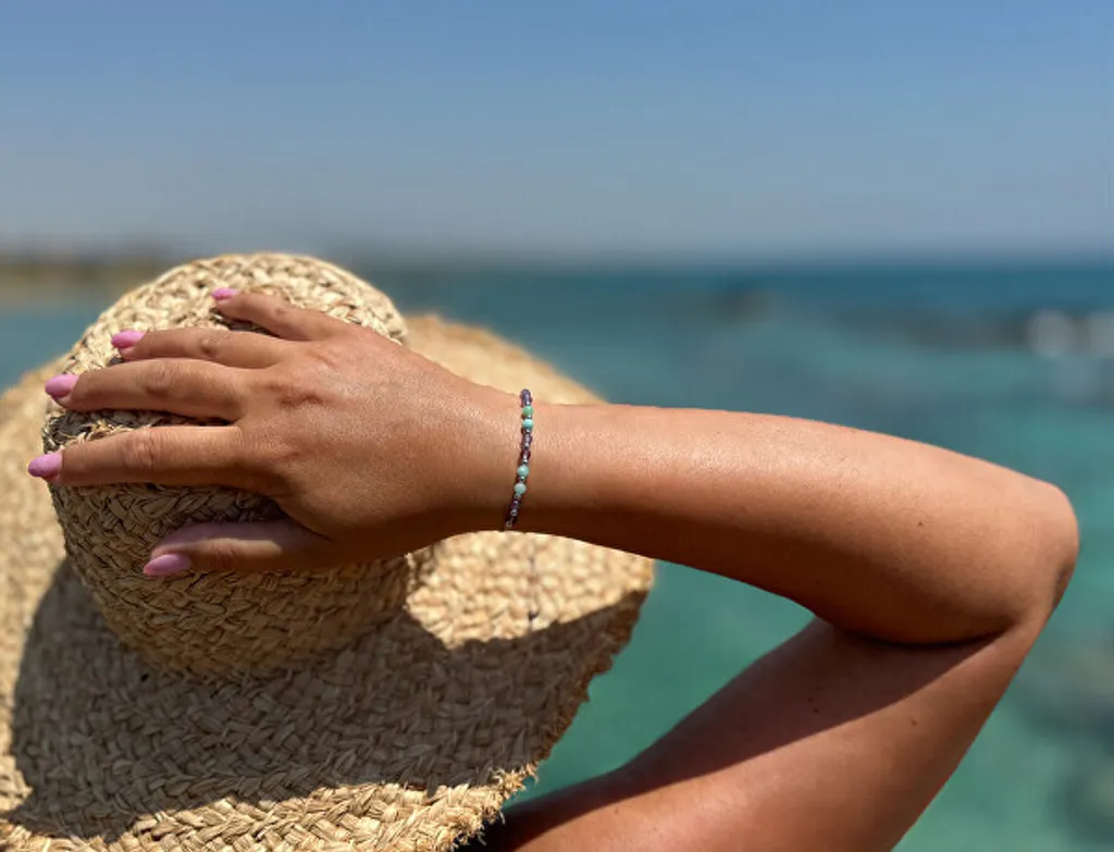 Bracciale dei Sogni HE25R3S-LP | L'incanto di Amazzonite e Ametista