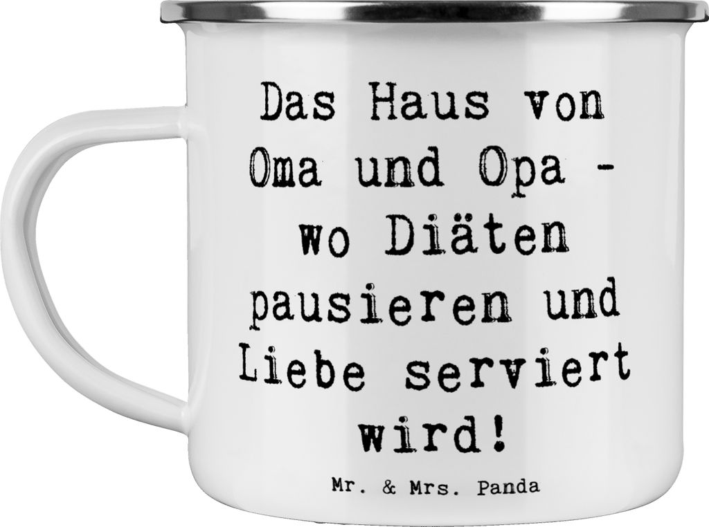 Mr. & Mrs. Panda Teetasse Spruch Großelternliebe - Weiß - Geschenk, Pott, kulinarische Genüsse, Geschenke, reisetasse, Diät, Tasse Emaille, Lie...