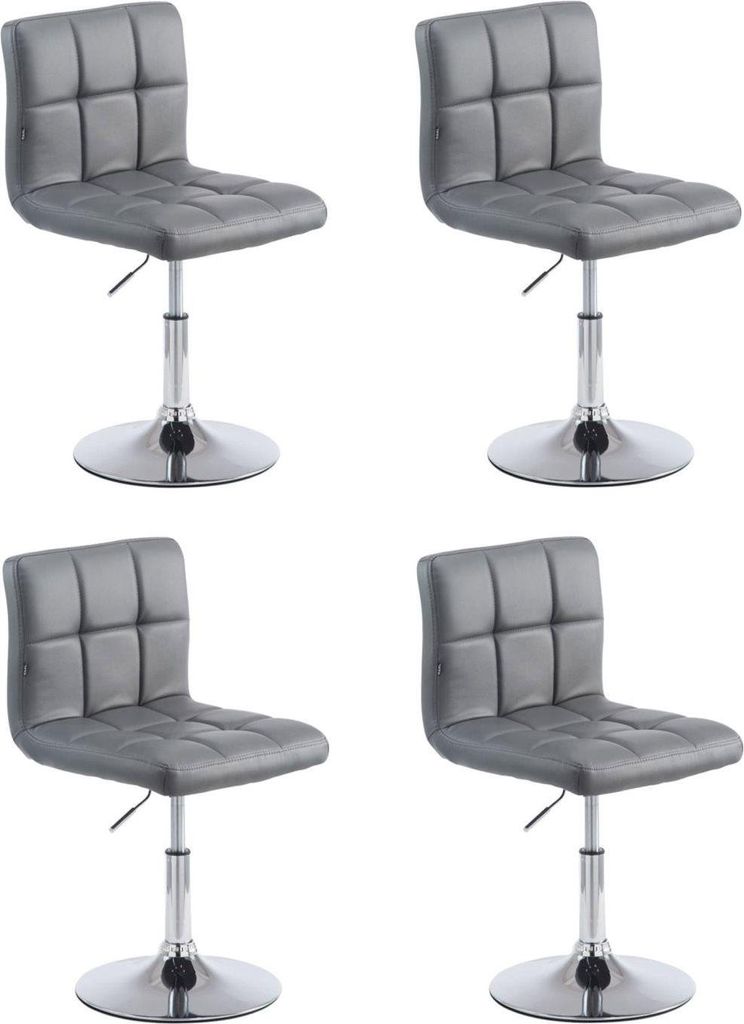 4-teiliges Lounge-Set – bequemes, solides Set – Kunstleder, schnell zu reinigendes Design | Farbe: Grau
