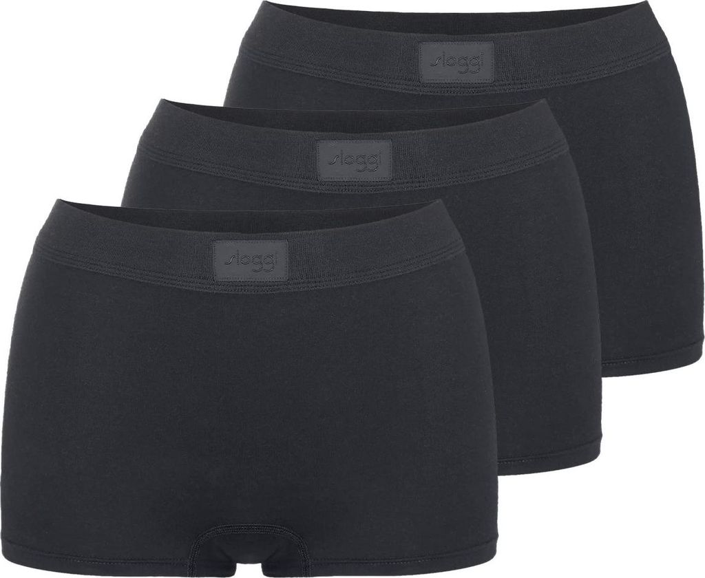 sloggi 3er Pack Double Comfort T Short Slip Bequemer Slip mit längerem Bein, Markenschriftzug auf dem Taillenband, Atmungsaktiv