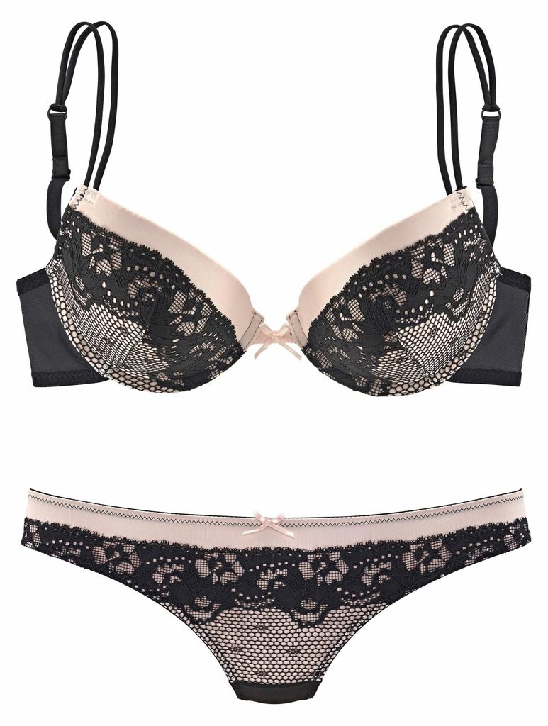 MELROSE Set: Push-up-BH 2 -teilig schwarz-puder Größe 75 Produktbild 