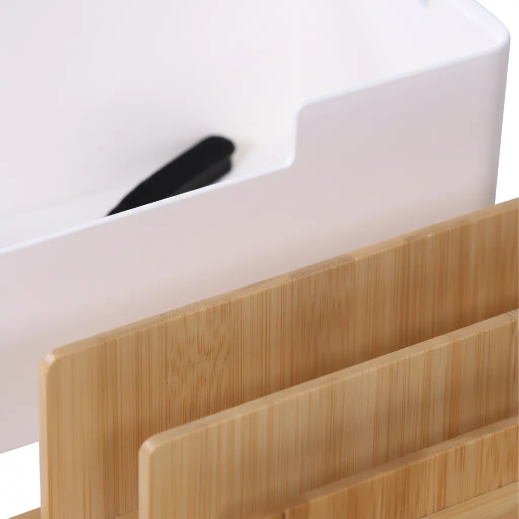 Boîte cache-câbles avec couvercle support smartphone - Noir discret