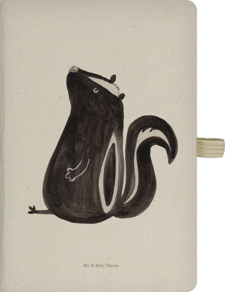 Mr. & Mrs. Panda notizbuch Stinktier Sitzen - Transparent - Geschenk, Skunk, Reisetagebuch, Büro, Skizzenbuch, Tagebuch, Recht, Raubtier, Kladde, ...