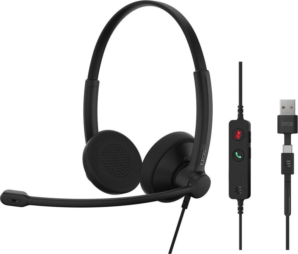 Epos IMPACT 100 Kopfhörer mit USB-C/A-Kabel für das Büro, Produktbild 