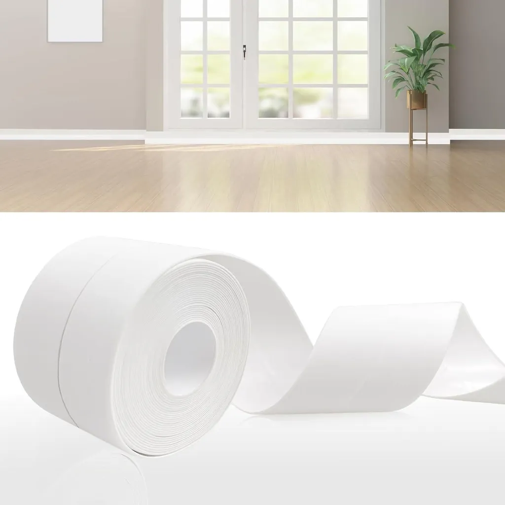 Cornière de finition PVC souple et adhésive blanche pour sols et murs