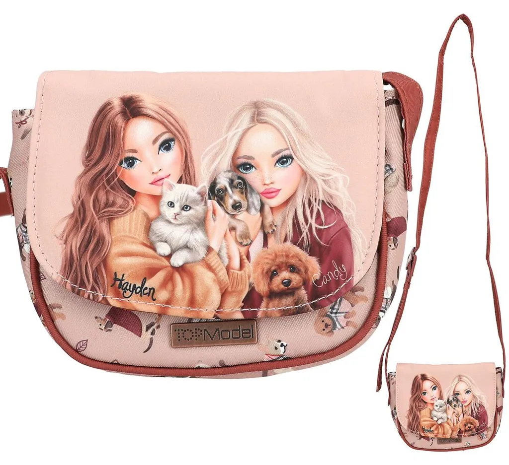 Trousse à Fermeture Éclair TOPModel Fur Ever Friends Design Chat Beige