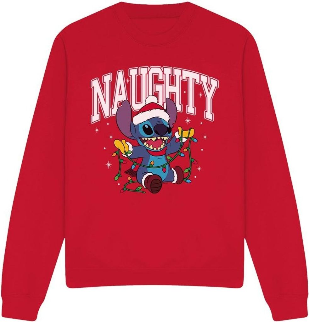 Lilo & Stitch - "Naughty Stitch" Sweatshirt für Herren/Damen Uni TV4802 (XL) (Rot)