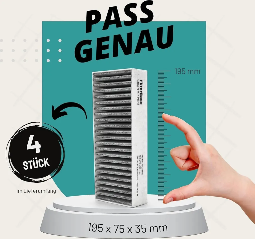 Filtre à Charbon Actif Haute Performance FilterBase® Pack de 4 Unités