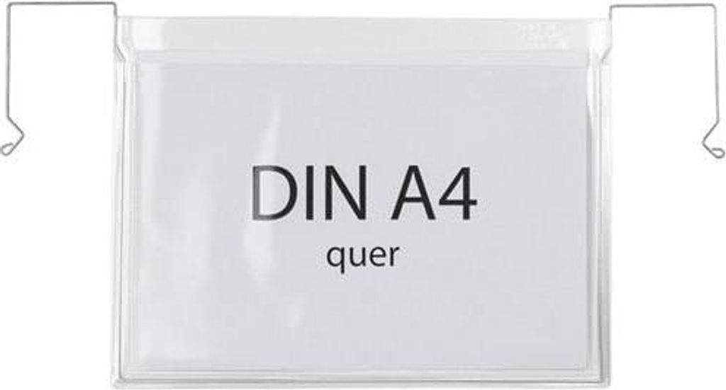 Drahtbügeltasche Maße 230x302mm A4 S.180μ quer o.Klappe PVC-Weichfolie TRANSPAK