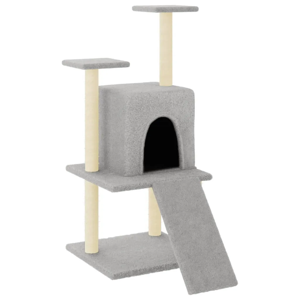 Graffiatoio con tiragraffi in sisal Grigio chiaro 110 cm