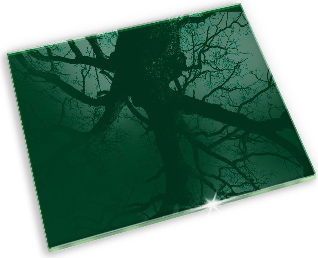 Glas Grabkerzen Untersetzer Motiv Gummifüße - 60x52 cm - Grüne Farbe