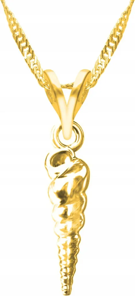 Pendente a forma di conchiglia in oro, S925, 47cm+3cm