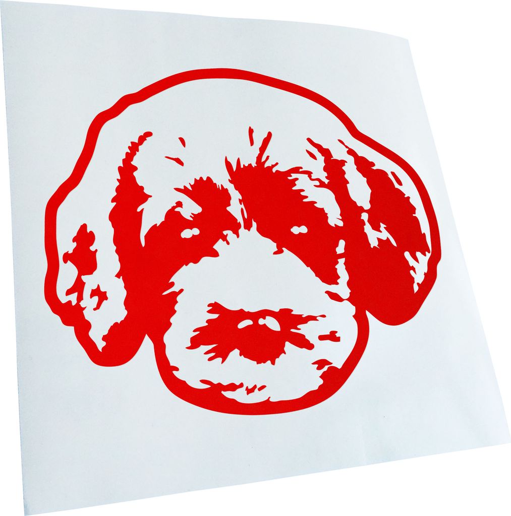 Kiwistar - Autoaufkleber - labradoodle Hund - Rot - 60x50cm - Aufkleber für Auto, Laptop, Fahrrad, LKW, Motorrad mehrfarbig JDM Decal Racing